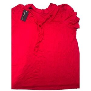 Piphany Yara Top 2X Red Flutter Sleeve Tie Front NWT Plus Size